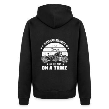 Triker gift idea | Trikes Trike Hobby Motorcycle - Unisex Premium Organic Zip Hoodie - black - Back - Nico (187cm)