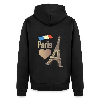 Paris - Veste à capuche bio Premium Unisexe - noir - Dos - Nico (187cm)