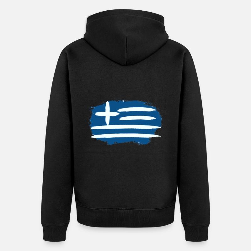 J'aime la Grèce (Grèce) - Veste à capuche bio Premium Unisexe - noir