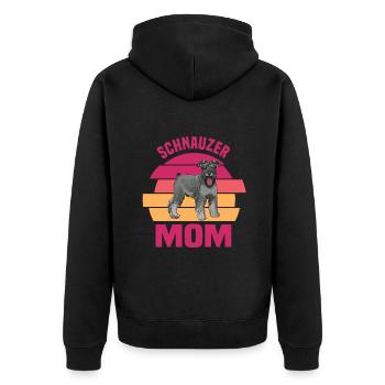 Schnauzer - Unisex Premium Bio Zip Hoodie - Schwarz - Hinten - Nico (187cm)
