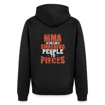 MMA l’art de briser les gens en morceaux - Veste à capuche bio Premium Unisexe - noir - Dos - Nico (187cm)