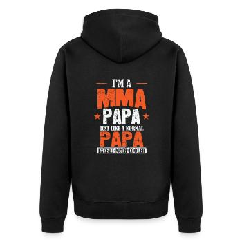 Je suis un Papa MMA et sauf beaucoup plus cool - Veste à capuche bio Premium Unisexe - noir - Dos - Nico (187cm)