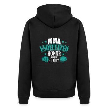 MMA invaincu Honor and Glory Arts Martiaux - Veste à capuche bio Premium Unisexe - noir - Dos - Nico (187cm)