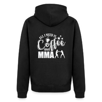 Tout ce dont j’ai besoin, c’est de café et d’arts martiaux mixtes MMA - Veste à capuche bio Premium Unisexe - noir - Dos - Nico (187cm)