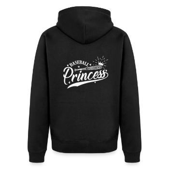 Baseball Princess Sport Ballsportart - Unisex Premium Bio Zip Hoodie - Schwarz - Hinten - Nico (187cm)