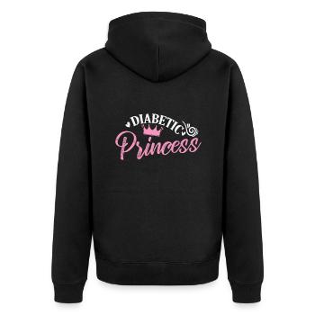 Princesse diabétique fille fille - Veste à capuche bio Premium Unisexe - noir - Dos - Nico (187cm)