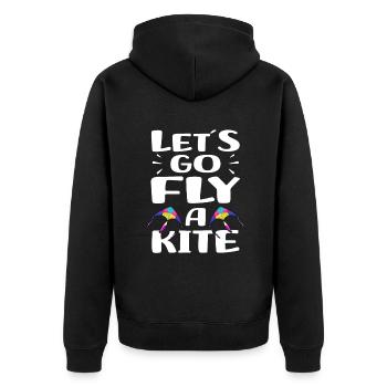 Drachensteigen Hobby | Drachenfliegen Geschenkidee - Unisex Premium Bio Zip Hoodie - Schwarz - Hinten - Nico (187cm)
