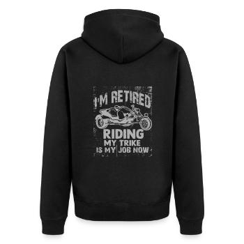 Trikes - Unisex Premium Bio Zip Hoodie - Schwarz - Hinten - Nico (187cm)