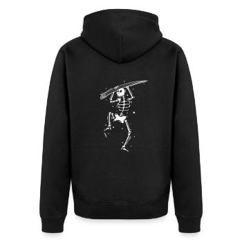 Skeleton with surfboard wants to surf Water sports - Unisex Premium Organic Zip Hoodie - black - Back - Nico (187cm)