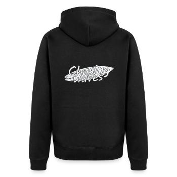 Chasing Waves Surfing Sports - Unisex Premium Organic Zip Hoodie - black - Back - Nico (187cm)