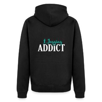 Jogging addict Fitness Sport Running - Veste à capuche bio Premium Unisexe - noir - Dos - Nico (187cm)