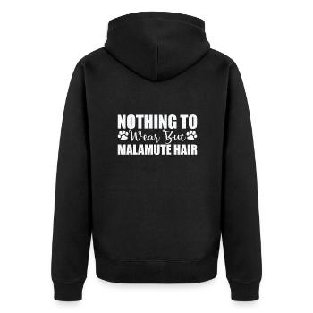 Nothing to Wear but Alaskan Malamute Hair - Unisex Premium Organic Zip Hoodie - black - Back - Nico (187cm)