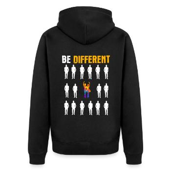 Tanzen Paartanz Tänzer Ballett Balerina Spruch - Unisex Premium Bio Zip Hoodie - Schwarz - Hinten - Nico (187cm)