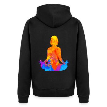 Méditation Méditation Yoga Femmes Relaxation - Veste à capuche bio Premium Unisexe - noir - Dos - Nico (187cm)