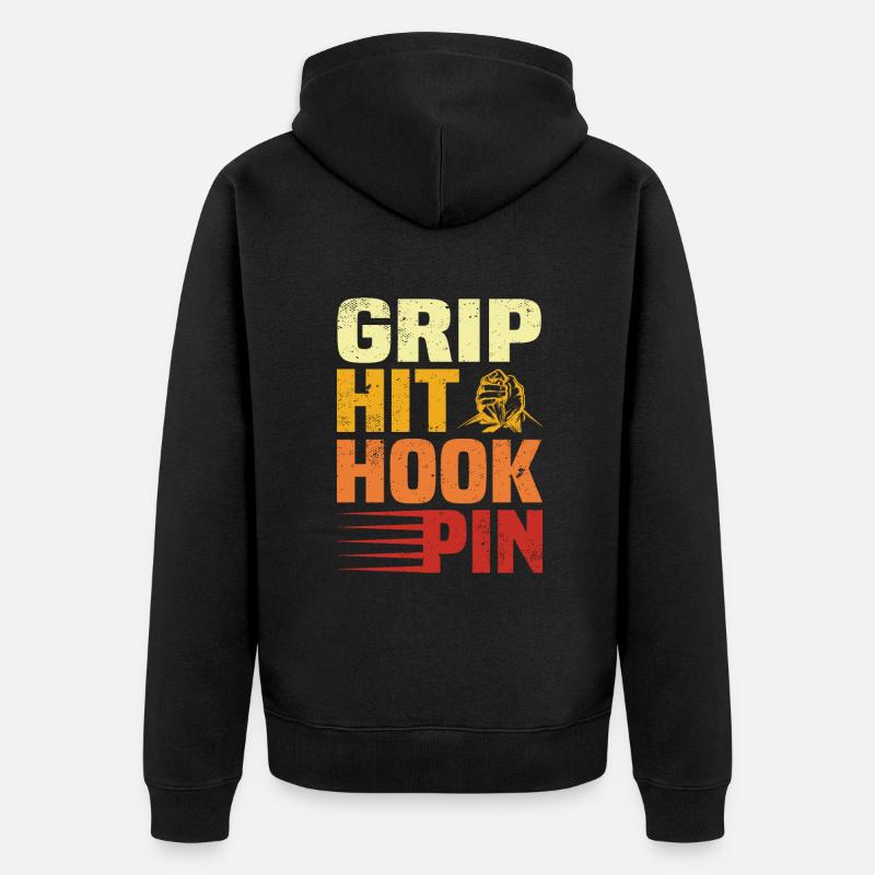 Armdrücken - Unisex Premium Bio Zip Hoodie - Schwarz
