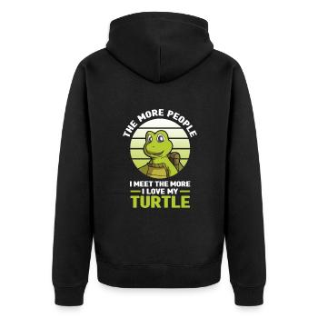 Tortues | Cadeaux pour animaux de compagnie de tortues - Veste à capuche bio Premium Unisexe - noir - Dos - Nico (187cm)