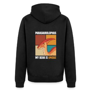 Dinosaurier Geschenke | Dino Kinder Geburtstage - Unisex Premium Bio Zip Hoodie - Schwarz - Hinten - Nico (187cm)