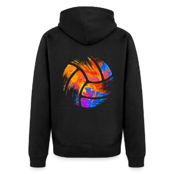 Volleyball Volleyball Player Beach Volleyball - Unisex Premium Organic Zip Hoodie - black - Back - Nico (187cm)