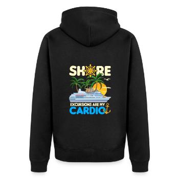 Kreuzfahrt Schiff | Kreuzfahrtreise Meer Geschenke - Unisex Premium Bio Zip Hoodie - Schwarz - Hinten - Nico (187cm)