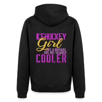 Hockey sur glace Femmes Filles Hockeyeuse - Veste à capuche bio Premium Unisexe - noir - Dos - Nico (187cm)