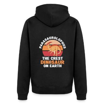 Dino Shirts - Unisex Premium Bio Zip Hoodie - Schwarz - Hinten - Nico (187cm)