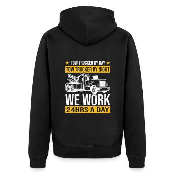 Tow truck | Tow Truck Car Breakdown Gifts - Unisex Premium Organic Zip Hoodie - black - Back - Nico (187cm)