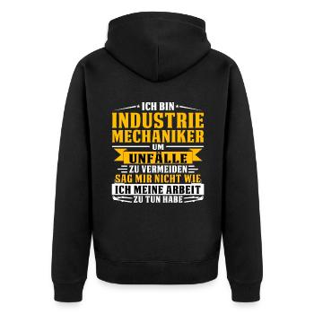 Mécanicien industriel drôle de dicton salaire horaire - Veste à capuche bio Premium Unisexe - noir - Dos - Nico (187cm)