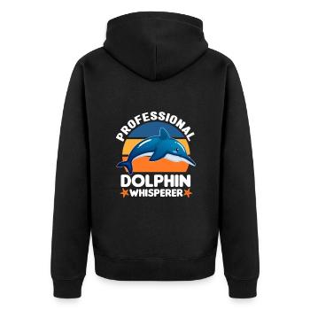 Meeresbiologie | Meeresbiologe Cetologie Geschenke - Unisex Premium Bio Zip Hoodie - Schwarz - Hinten - Nico (187cm)