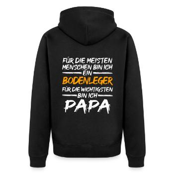 Idée cadeau d’artisan carreleur de revêtement de sol - Veste à capuche bio Premium Unisexe - noir - Dos - Nico (187cm)