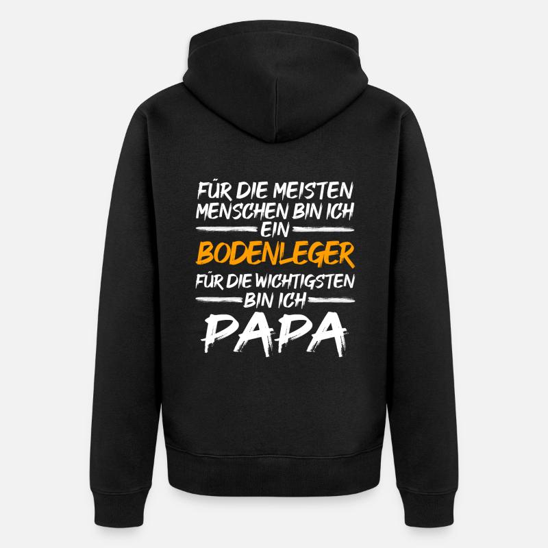 Bodenleger Handwerker Fliesenleger Geschenkidee - Unisex Premium Bio Zip Hoodie - Schwarz