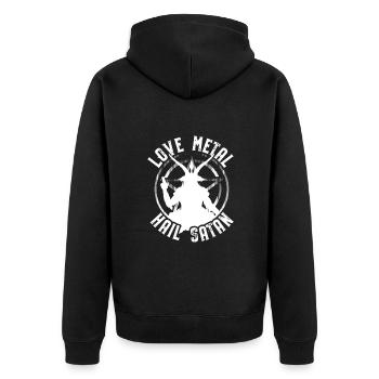 Satanism Gifts | Satan Satanist Pentagram - Unisex Premium Organic Zip Hoodie - black - Back - Nico (187cm)