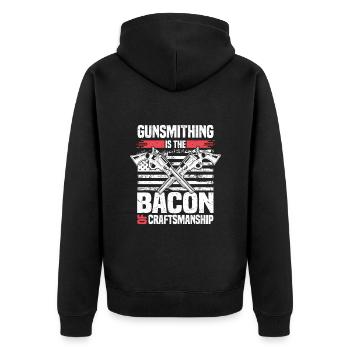 Waffenschmied | Schmieden Waffen Schmied Geschenke - Unisex Premium Bio Zip Hoodie - Schwarz - Hinten - Nico (187cm)