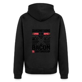 Waffenschmied | Schmieden Waffen Schmied Geschenke - Unisex Premium Bio Zip Hoodie - Schwarz - Hinten - Nico (187cm)