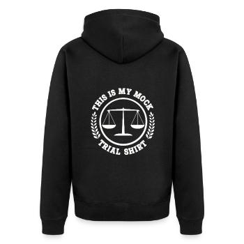 Anwalt Geschenke für Anwälte | Jurist Jura Student - Unisex Premium Bio Zip Hoodie - Schwarz - Hinten - Nico (187cm)