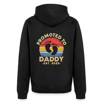 Promu papa pour 2025 - Veste à capuche bio Premium Unisexe - noir - Dos - Nico (187cm)