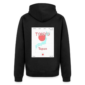 Japan Kawaii Anime Japanisch Liebhaber Geschenk - Unisex Premium Bio Zip Hoodie - Schwarz - Hinten - Nico (187cm)