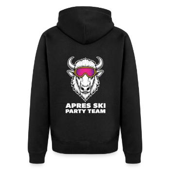 Après Ski Winter Sports Skiing Snowboard Gift - Unisex Premium Organic Zip Hoodie - black - Back - Nico (187cm)