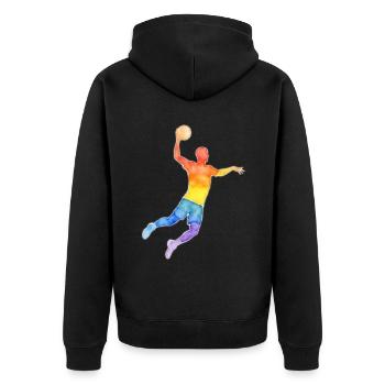 Handball Handball Joueur de Handball Idée cadeau de joueur de handball - Veste à capuche bio Premium Unisexe - noir - Dos - Nico (187cm)
