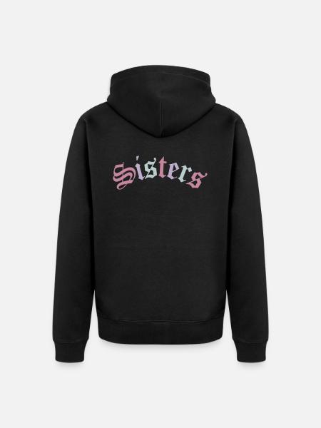 Søstre | Søstrenes bedste ven BFF-gave - Premium økologisk unisex-hættejakke - sort