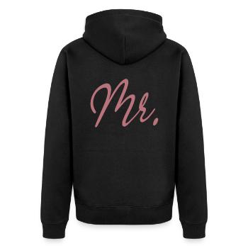 M. Matching Couple Fiançailles Mariage Lune de miel - Veste à capuche bio Premium Unisexe - noir - Dos - Nico (187cm)