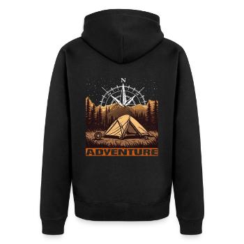 Aventure - Veste à capuche bio Premium Unisexe - noir - Dos - Nico (187cm)