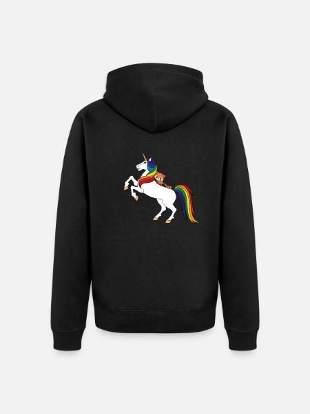 Red Panda - Unisex Premium Organic Zip Hoodie - black