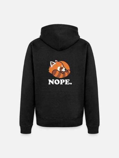 Red Panda - Unisex Premium Organic Zip Hoodie - black