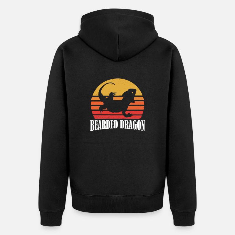 Bartdrache - Unisex Premium Bio Zip Hoodie - Schwarz