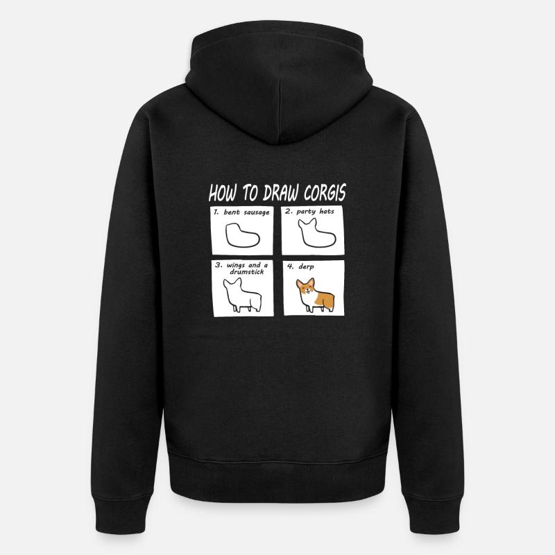 corgi - Veste à capuche bio Premium Unisexe - noir