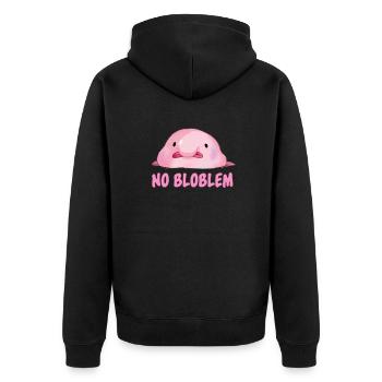 Blobfish - Unisex Premium Bio Zip Hoodie - Schwarz - Hinten - Nico (187cm)