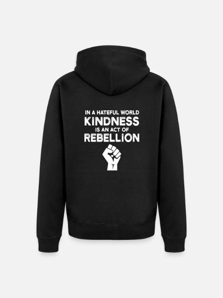 Kindness Kindness - Unisex Premium Organic Zip Hoodie - black