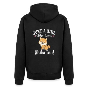 Shiba Inu - Veste à capuche bio Premium Unisexe - noir - Dos - Nico (187cm)
