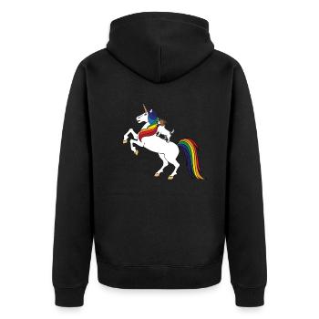 Jack Russell - Unisex Premium Bio Zip Hoodie - Schwarz - Hinten - Nico (187cm)