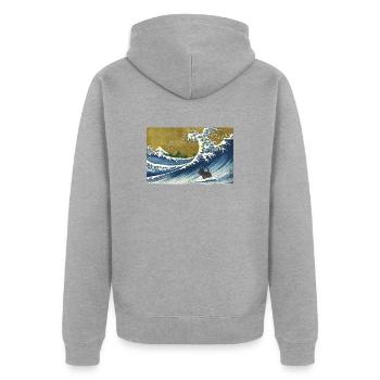 Scottish Terrier - Unisex Premium Organic Zip Hoodie - heather grey - Back - Nico (187cm)